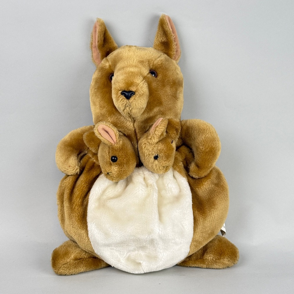 Dayton Hudson Kangaroo Plush Unisex 16" Brown Vintage Mother & Joeys